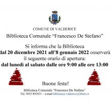 Orari Biblioteca Comunale 20 dicembre-8 gennaio